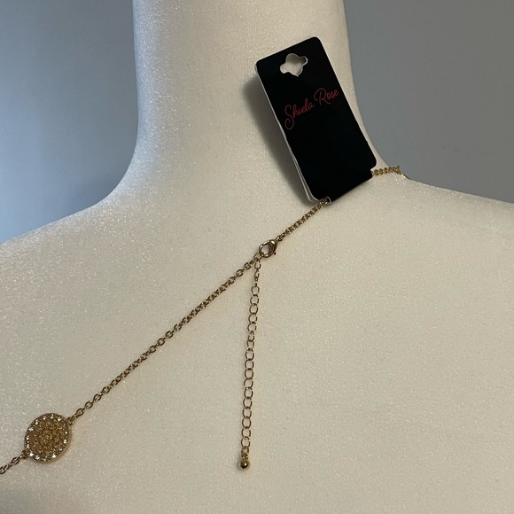 Shiela Rose Gold Plated Long Necklace w/CZ's and 2" Extender - Picture 4 of 5